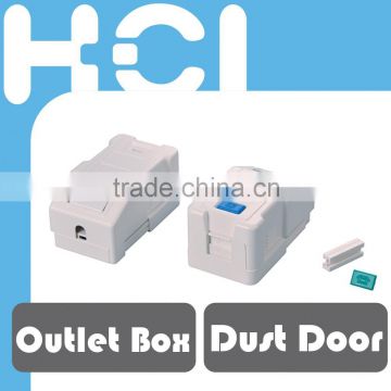 1 Port RJ45 Keystone Jack Combinable Outlet Box with Icon and Dust Door