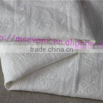 100% Cotton Combed Flower Fabric With Lace Embroidered Lace Fabric China photo-5