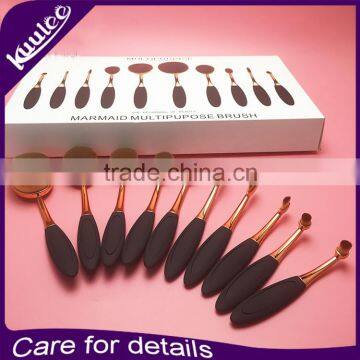 Foundation New Toothbrush Rose Gold 10Pcs Cosmetics Oval Makeup Brush Set