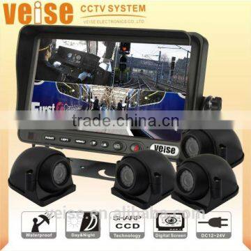 Quad Monitor with Touch Screen Backup Camera System for Bus,Farm Tractor