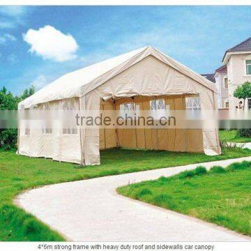 4*6m strong frame with heavy duty roof and sidewalls car canopy