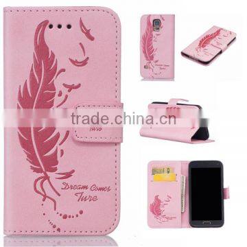 Double Embossed Phone Case Leather Back Cover Flip Phone Hull for Samsung S5 photo-2