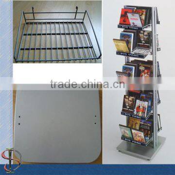 2 sides Floor DVD Stand with metal shelves