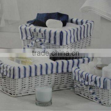 hand-made crafts willow storage baskets with cotton lining