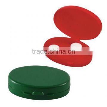 Plastic oval shape pill box
