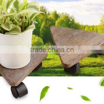 Modern Designwood Mat With Wheels for Your Flower Pot photo-3