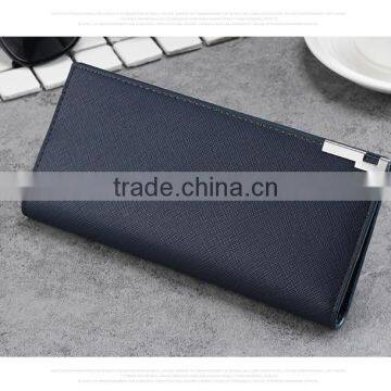 Wholesale New Men's Long Slim Wallet Card Wallet Multi Cross Pattern Wallet Purse photo-5