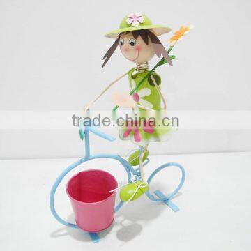 Garden series bicycle for flower pot metal made