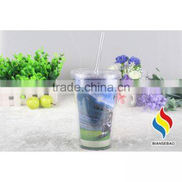 Hot Sale Double Layer Transparent Insulated Plastic Tumbler photo-2