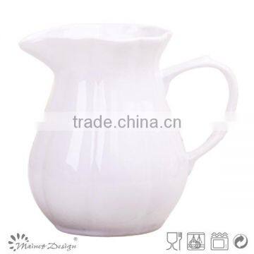 Delicate Creamy White Emboss Crockery Stoneware Houseware Dots Pattern Pitcher photo-2