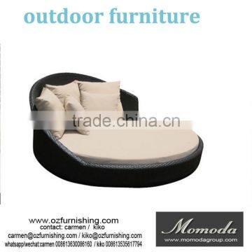 MMD014 Wicker outdoor furniture Daybed Lounge sofa setting Rattan Sunlounge shade Hood