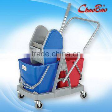 Down-press Double Mop Wringer Trolley