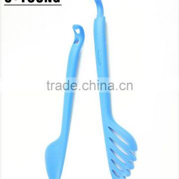 35027 Separable Nylon Kitchen Tongs BBQ Cooking Food Salad Tongs With Spoon photo-2