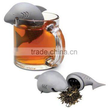 16159 Silicone Shark Infuser Loose Tea Leaf Strainer Herbal Spice Filter Diffuser photo-2