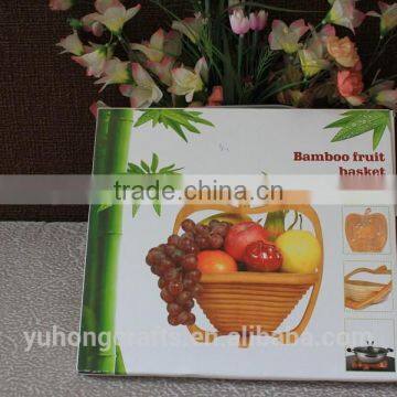 100% Bamboo Made Apple Shape Folding Fruit Basket photo-5