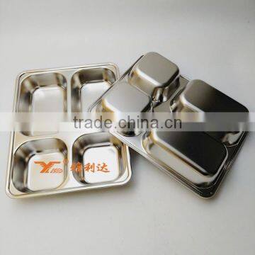 Eco-friendly Free Used Colorful Stainless Steel 4 Compartment Plate for Dinner photo-5