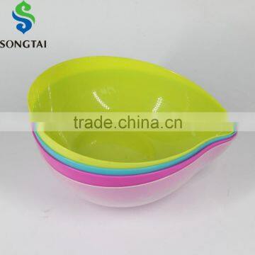 eco-fiendly round plastic salad mixing bowl