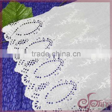 mirror embroidery on cotton sheeting fabric for dress