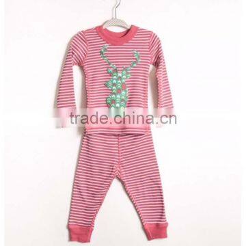2016 Winter Children's Christmas Boys and Girls Striped Pajama Set Baby Toddler Christmas Pajamas HSP9547 photo-2