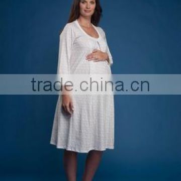 34 Sleeve Nursing and Maternity Pajamas Hospital Nursing Gown Rose Print