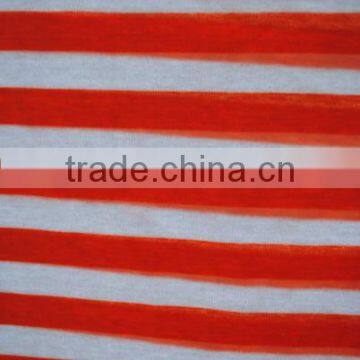 Orange and Whtie Striped Fabric,100% Cotton Single Jersey photo-3