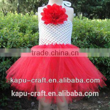 Wholesale Boutique Girls Tutu Outfits, Princess Crochet 6 Inch Tutu Flower Kids Dress