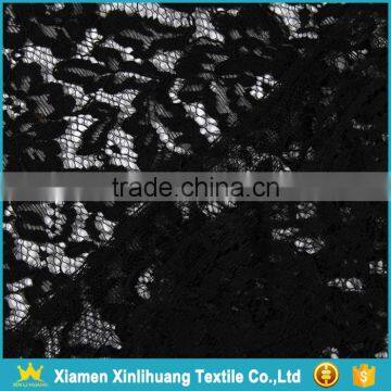 Hot Sale Water Soluble 3D Rose Flower Embroidered Black Lace Fabric for Dress photo-2