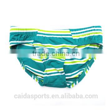 2015 fashion green linear style for 100% cotton boy briefs