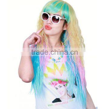 Cheap Price Stock Cosplay Wig Colorful Fantasy Women Party Halloween Wigs Wholesale photo-2