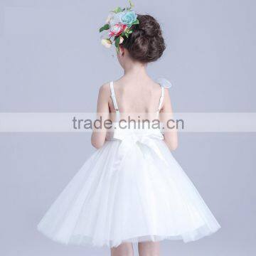 2017 White Rose Tulle Dress Women Kids Sequin Two Spaghetti Strap Dresses photo-2