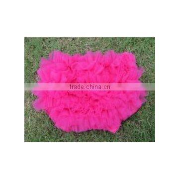 Wholesale Fancy Dress 100% Cotton Solid Color Baby Bloomers With Ruffle photo-3