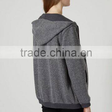 Wholesale Grey Zip up Hoodies Maternity Coat Wear photo-3