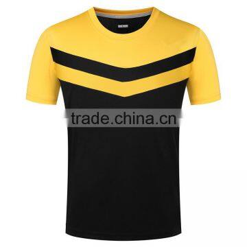 Mens Quick Dry Short Sleeve Stripe Sport Shirt Gym Running Polyester Jersey Tees photo-3