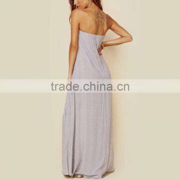 OEM Strapless Maxi Shift Dress With Keyhole One Fits All Plus Size Dresses photo-6