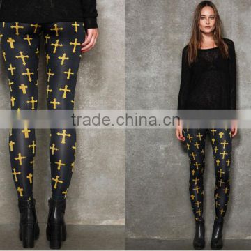 Fashion street British wind gold cross backing pants