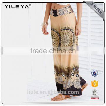 2016 Summer Printed Plastic Loose Fit Palazzo Pants Printed Wide-Leg Pants For Women photo-2