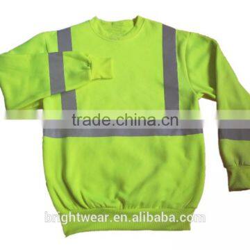 80% Polyester 20% Cotton Fleece hi Vis Safety Sweatshirt With Heat-applied Reflective Tape Meet CSA Z96 Requirement