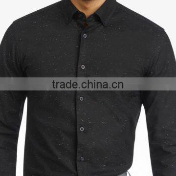 Black bamboo cotton mens casual shirts latest design