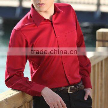 Men's Long Sleeve Big Button Down Collar Wedding Dress Shirt photo-2