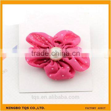 Wholesale Colorful Flower With Beads 5cm Girls Hair Weeding Stain Ribbon Bows photo-5