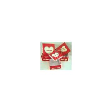 Red 5 * 5 * 3 Inch Cardboard Candy Box, Decorating Gift Boxes For Wedding