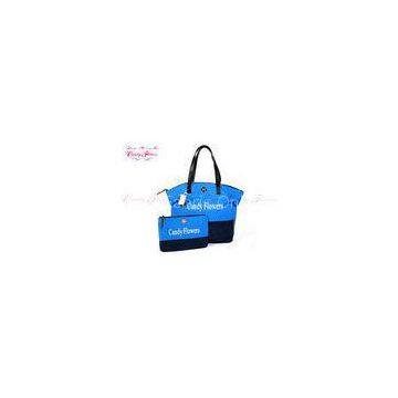 Blue and Black big cloth tote bags for women , shoulder tote bags