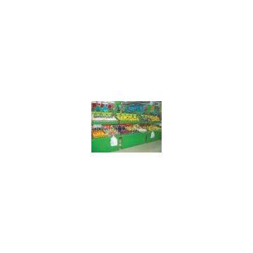 Metal Supermarket Double layer Fruit and Vegetable Rack Display Shelf