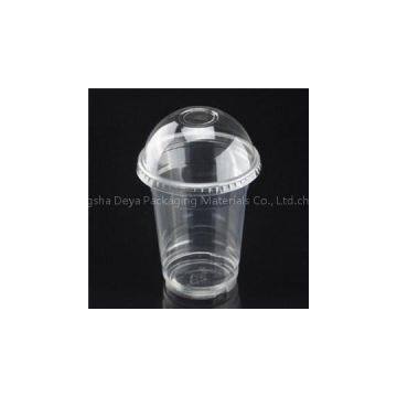 16oz/500ml PET Clear disposable cups with dome lid/flat lid for juice, 100*63*122mm