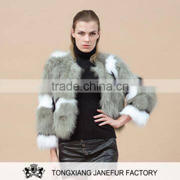 Factory direct women winter coat fashion dyed fox fur gilet