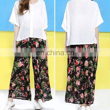 transformation loose floral chiffon pant skirt long dress
