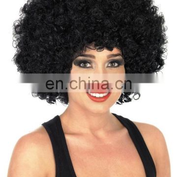 Cheap price black afro kinky curly short cosplay wigs for women FW2137