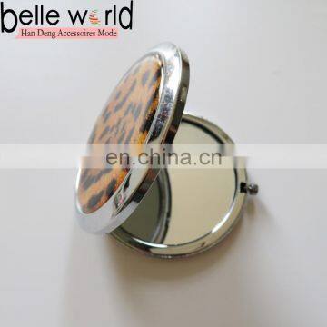 Cute Leopard Printed Metal Round Small Mirror photo-2