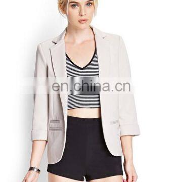 Wholesale Shawl Collar Mock Flap Long Sleeve Fashion New Design Formal Women Blazer