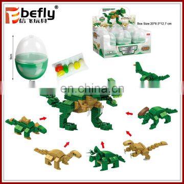 Dinosaur mold building block candy toy in capsule egg